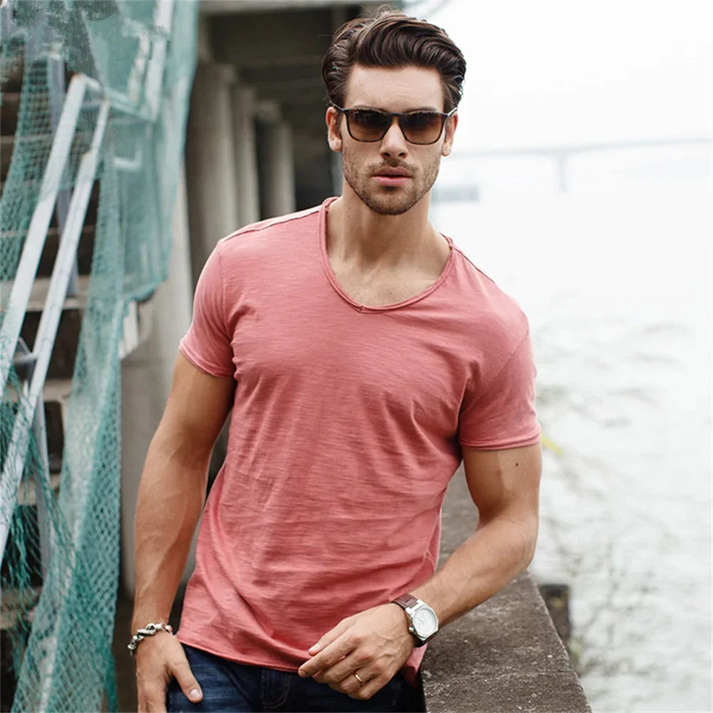 Men's Premium Slim V-Neck T-Shirt